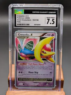 2008 Pokemon Great Encounters Cresselia LV. X Holo #103 CGC 7.5 - Image 1