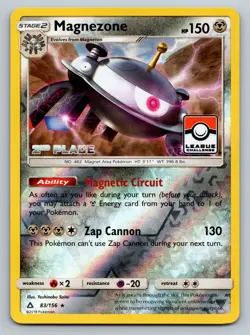 Magnezone 83/156 2nd Place Reverse Holo Sun & Moon Pokemon League Promo NM - Image 1