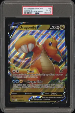2021 POKEMON SWSH BLACK STAR PROMO DRAGONITE V BOX-JUMBO #154 DRAGONITE V PSA 8 - Image 1