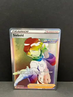 Siebold 221/198 Rainbow Full Art Trainer Secret Rare Chilling Reign Pokemon TCG - Image 1