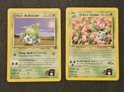Pokemon Erika's Bulbasaur & Ivysaur Gym Challenge Lot 2x Vintage 2000 English - Image 1