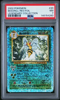 2002 POKEMON LEGEND COLL #20 BEEDRILL-REVERSE FOIL PSA 7 - Image 1