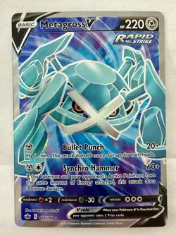 Metagross V 181/198 FULL ART ULTRA RARE Pokemon SWSH Chilling Reign Holo - Image 2