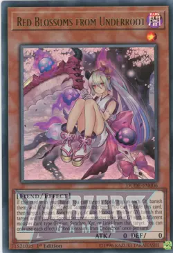 Yugioh Red Blossoms from Underroot DUDE-EN006 Ultra Rare 1st Edition NM/LP - Image 1