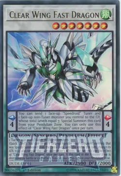 Yugioh Clear Wing Fast Dragon DUDE-EN011 Ultra Rare 1st Edition NM/LP - Image 1
