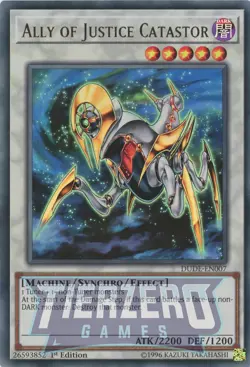 Yugioh Ally of Justice Catastor DUDE-EN007 Ultra Rare 1st Edition NM/LP - Image 1