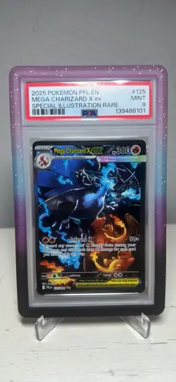 Pokemon 2025 Mega Charizard X ex 125/094 SIR Phantasmal Flames PSA 9 - Image 1