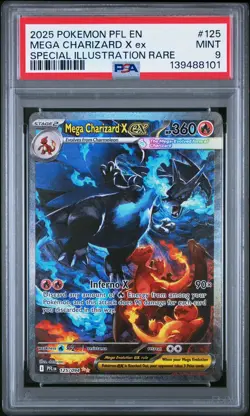 Pokemon 2025 Mega Charizard X ex 125/094 SIR Phantasmal Flames PSA 9 - Image 3