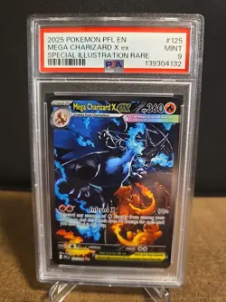 Mega Charizard X ex 125/094 SIR 2025 Pokemon Phantasmal Flames PSA 9 MINT - Image 1