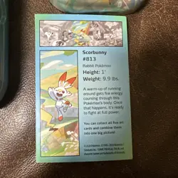 Scorbunny EMPTY Pokemon Mini Tin With Scorbunny Card #318 - Image 4