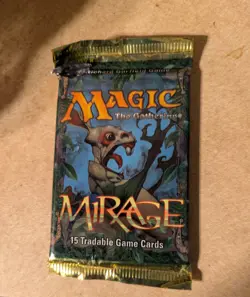 Magic: Mirage Sealed Booster (small tear in package, see pics) 15 Cards - Image 1