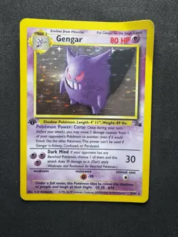 Pokemon Gengar TCG Fossil Holo Rare 1st Edition Card 5/62 WOTC - Image 1