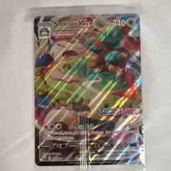 Pokemon Snorlax VMAX promo 142 oversized card with album - Image 1