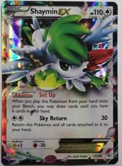 Pokemon TCG Shaymin-EX Roaring Skies Holo Card 77/108 Holo Rare EX Near Mint - Image 1