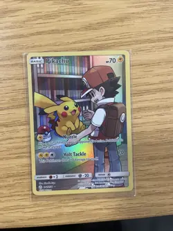 Pokemon TCG Ash Pikachu Holo Card Cosmic Eclipse 241/236 Secret Rare Near Mint - Image 1