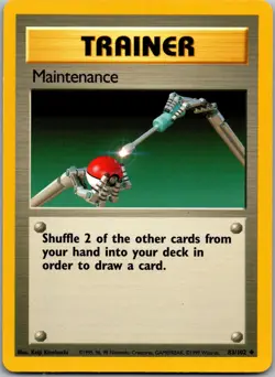 Maintenance 83/102 Uncommon Base Set Unlimited Pokemon Lightly Played - Image 1