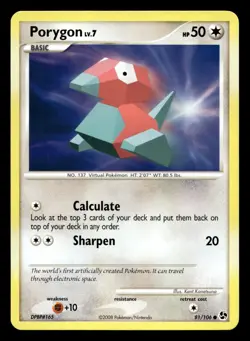 Porygon 81/106 Common Great Encounters Pokemon LP - Image 1