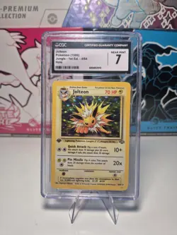 POKEMON CGC 7 NM Jolteon 4/64 1999 Jungle - 1st Edition Rare Holo *3026 - Image 1