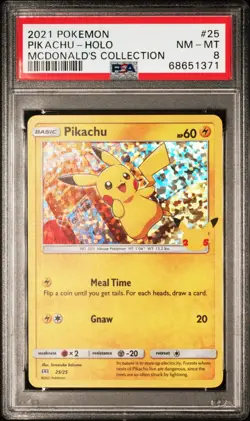 2021 POKEMON MCDONALD'S COLLECTION #25 PIKACHU-HOLO PSA 8 - Image 1