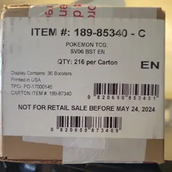 Pokemon TCG Scarlet & Violet Twilight Masquerade Sealed Booster Box Case 6 Boxes - Image 1