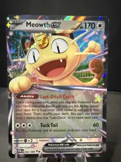 Meowth ex 062/088 Me03: Perfect Order Holo Double Rare Pokemon Team Rocket NM - Image 1