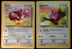 Jigglypuff 54/64 and Eevee 51/64 Lot - Cute Pokemon - Jungle Set - WoTC - Played - Image 1
