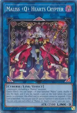 Yugioh! LP Maliss Q Hearts Crypter - CRBR-EN020 - Collector's Rare - 1st Edition - Image 1