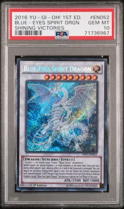 2016 YU-GI-OH! SHVI-SHINING VICTORIES 1ST EDITION BLUE-EYES SPIRIT DRAGON PSA 10 - Image 1