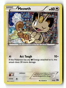 Pokemon Card Meowth - 11/12 Holo LP McDonald's Promos 2016 011/012 - Image 1