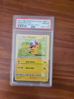 PSA 10 Ash's Pikachu SM112 Sun & Moon Black Star Promo I CHOOSE YOU Pokemon 2017 - Image 1