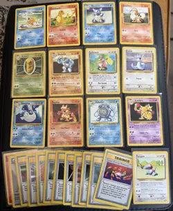 x25 Pokemon Base Set Vintage Card Bundle Job Lot Original 1999 Mixed Cards LP - Image 1