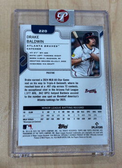 2025 Topps Pristine Drake Baldwin /10 Encased Primaries Refractor Braves SSP - Image 2