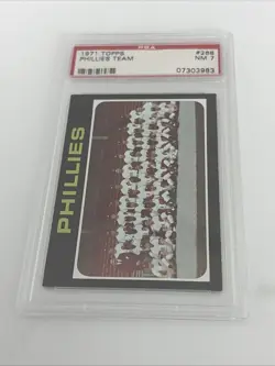 1971 Topps #268 Philadelphia Phillies Team Card PSA 7 NM - Image 1