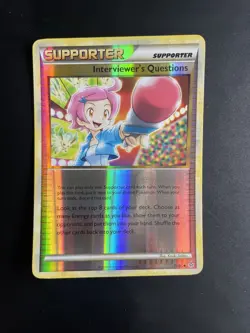 Interviewer's Questions 77/95 Supporter Pokemon Card HS Unleashed Uncommon LP - Image 1