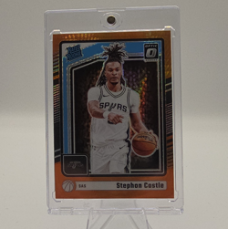 2024-25 Panini Donruss Optic Stephon Castle Orange Prizm /299 #254 Spurs - Image 1