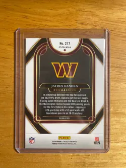 JAYDEN DANIELS ROOKIE (RC) BLACK ORANGE SHOCK - 2024 PRIZM SELECT #217 - Image 3