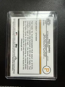 2024 Topps Chrome Update Baseball Paul Skenes RC Rookie Debut Refractor #USC27 - Image 2