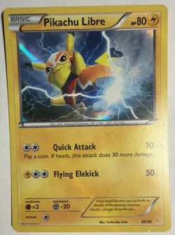 Pokemon TCG Pikachu Libre XY Trainer Kit Holo 30/30 Basic 2016 English 80HP - Image 1