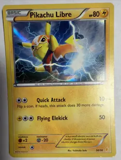 Pokemon TCG Pikachu Libre XY Trainer Kit Holo 30/30 Basic 2016 English 80HP - Image 3