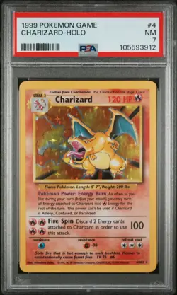 1999 POKEMON GAME #4 CHARIZARD-HOLO PSA 7 - Image 1