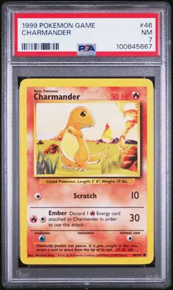 PSA 7 Charmander 46/102 Base Set - Image 1