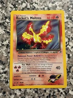 Pokemon Gym Heroes Rocket's Moltres Holo #12/132 - Image 1