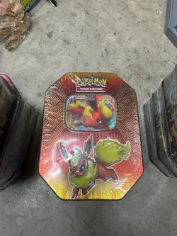 1 - 2019 Pokemon TCG: Elemental Power Tin Flareon GX + 4 Packs SEALED 820650806490 - Image 1