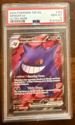 2024 POKEMON TEF EN-TEMPORAL FORCES ULTRA RARE #193 GENGAR EX PSA 10 - Image 1