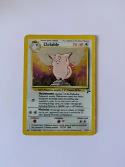 Clefable 5/130 Holo Rare Base Set 2 Pokemon Damaged - Image 1