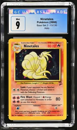 Pokemon Ninetales Base Set 2 Holo Rare #13 CGC 9 Mint - Image 1