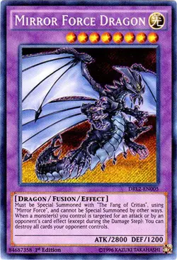 Yugioh! LP Mirror Force Dragon - DRL2-EN005 - Secret Rare - 1st Edition Lightly - Image 1