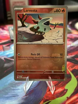 Larvesta 15/086 Master Ball Reverse Holo SV: Black Bolt Pokemon TCG 2025 NM - Image 1