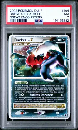 POKEMON GREAT ENCOUNTERS DARKRAI LV X #104 ULTRA RARE PSA 7 NM #114135882 - Image 1