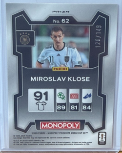 Panini Prizm Monopoly FIFA World Cup 2026 MIROSLAV KLOSE Germany Orange Card/149 - Image 2